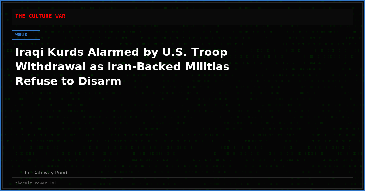 Iraqi Kurds Alarmed by U.S. Troop Withdrawal as Iran-Backed Militias Refuse to Disarm