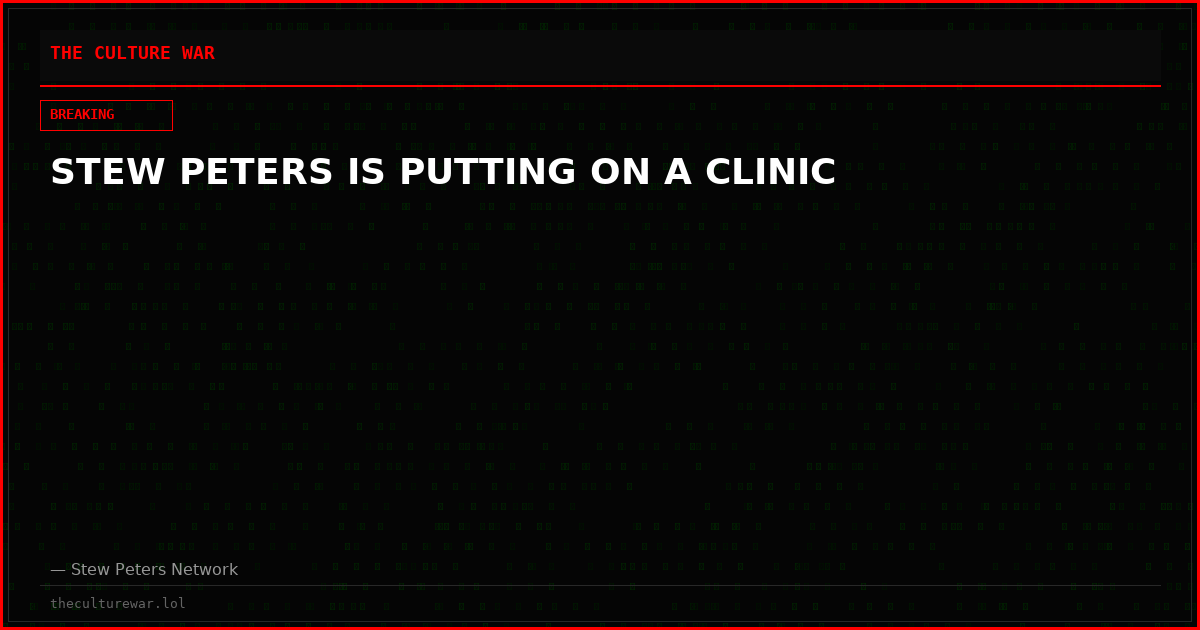 STEW PETERS IS PUTTING ON A CLINIC