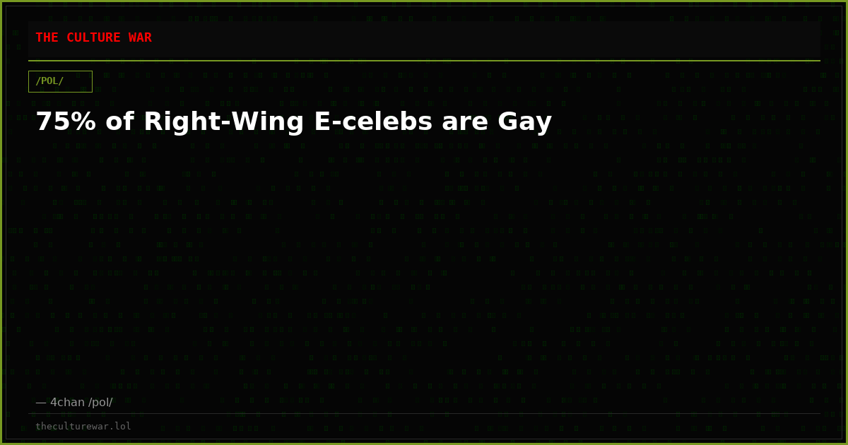 75% of Right-Wing E-celebs are Gay