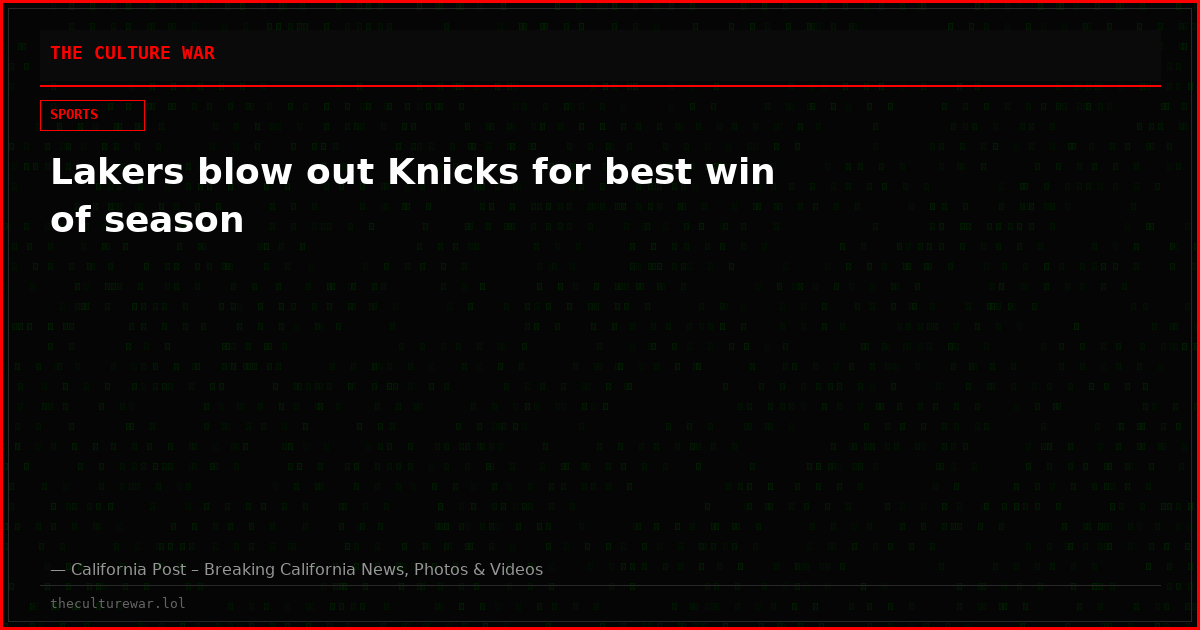 Lakers blow out Knicks for best win of season