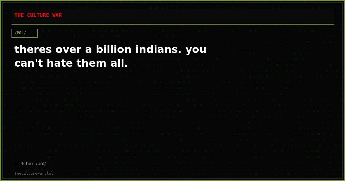 theres over a billion indians. you can't hate them all.