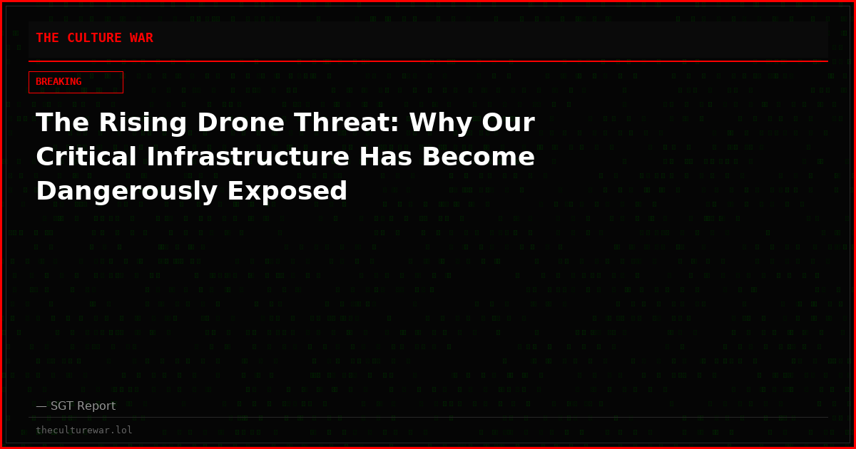 The Rising Drone Threat: Why Our Critical Infrastructure Has Become Dangerously Exposed