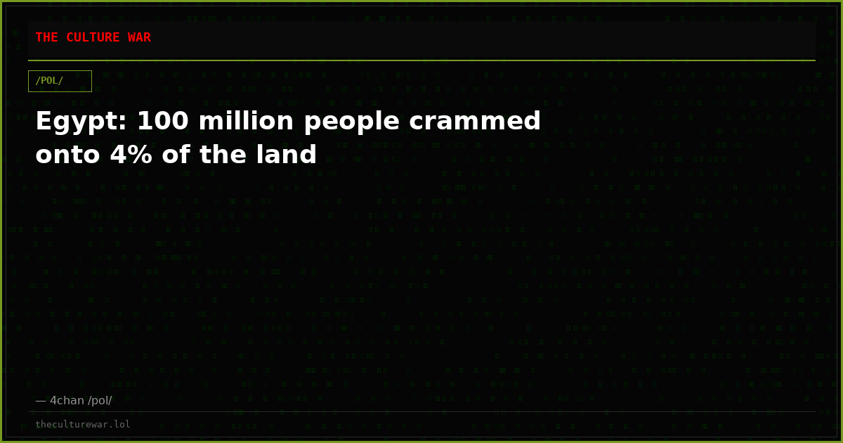 Egypt: 100 million people crammed onto 4% of the land