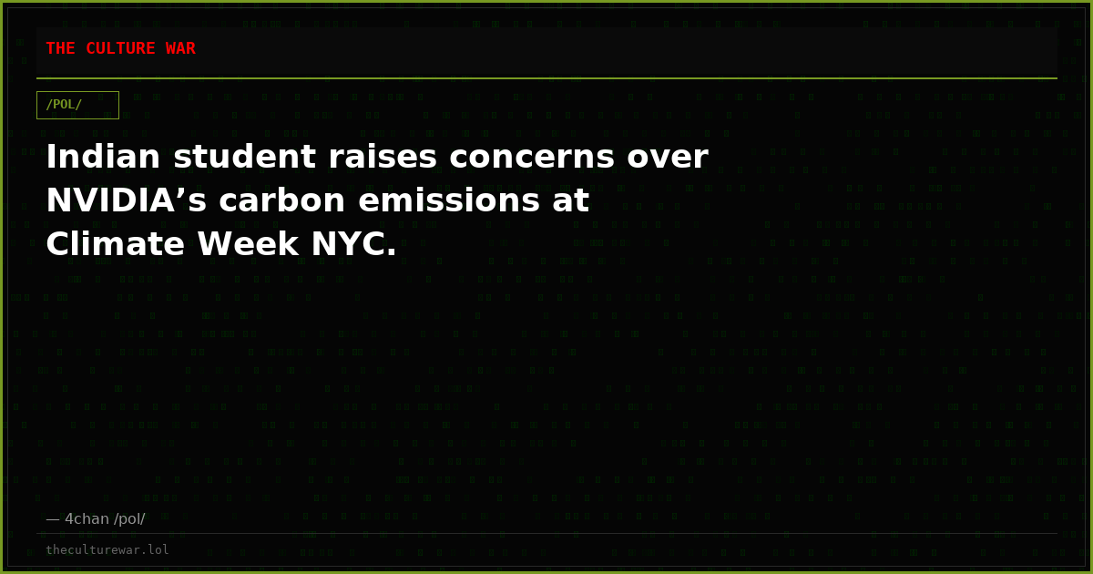 Indian student raises concerns over NVIDIA’s carbon emissions at Climate Week NYC.
