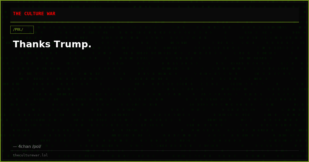Thanks Trump.