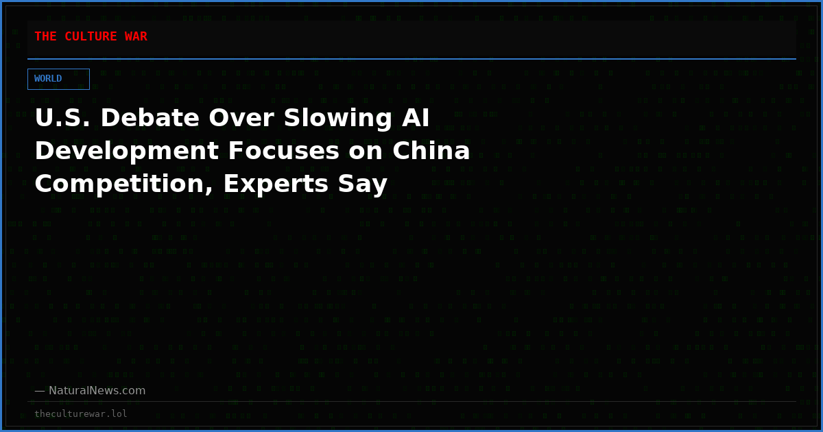 U.S. Debate Over Slowing AI Development Focuses on China Competition, Experts Say