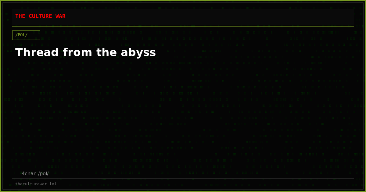 Thread from the abyss