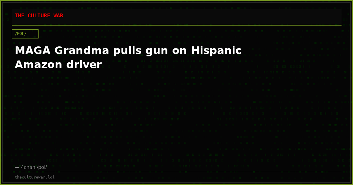 MAGA Grandma pulls gun on Hispanic Amazon driver