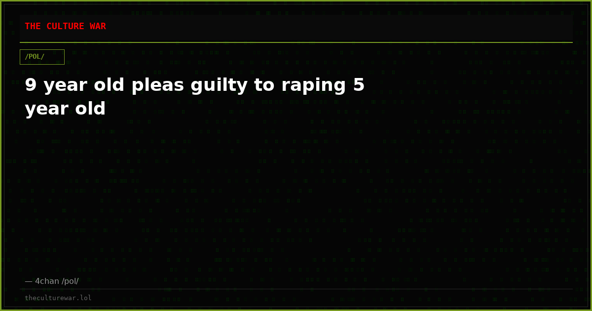 9 year old pleas guilty to raping 5 year old