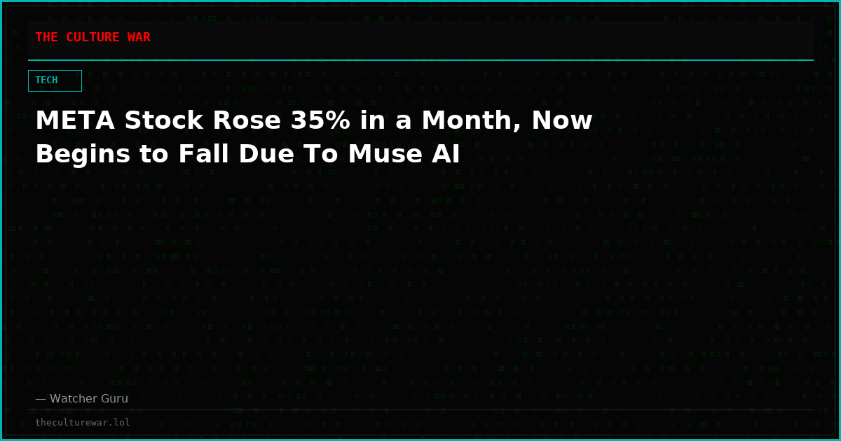 META Stock Rose 35% in a Month, Now Begins to Fall Due To Muse AI
