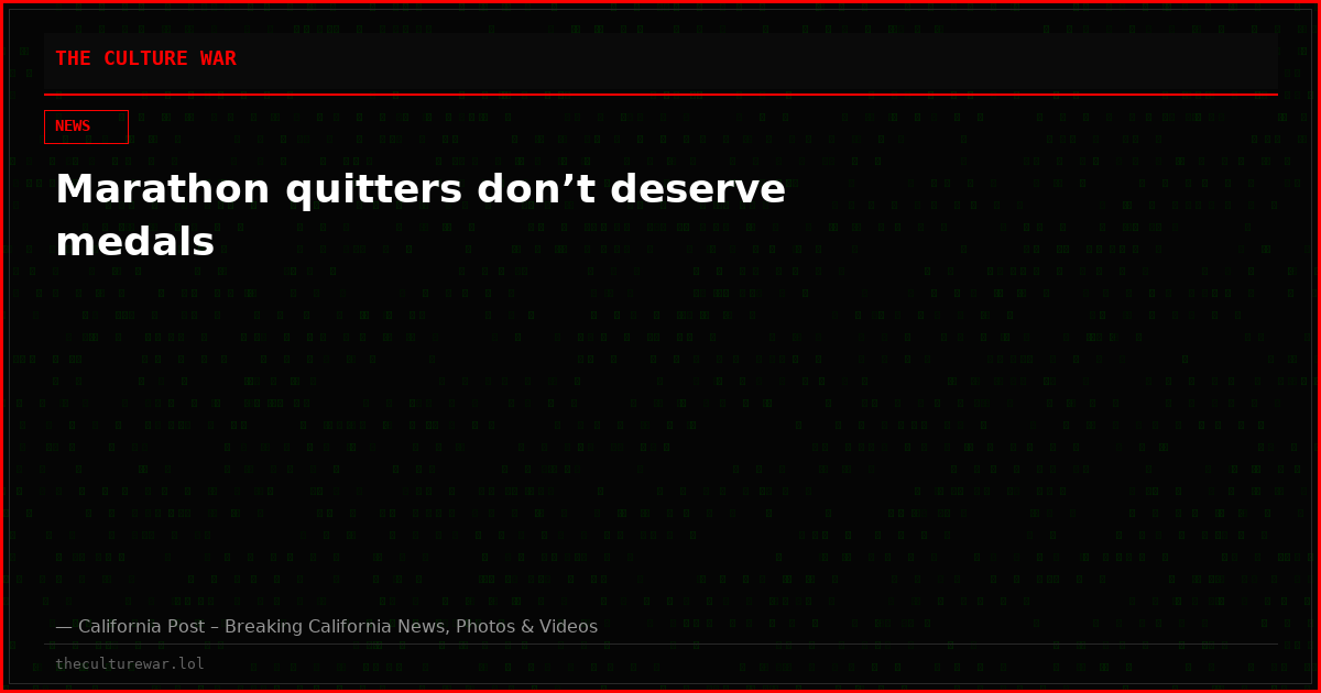 Marathon quitters don’t deserve medals