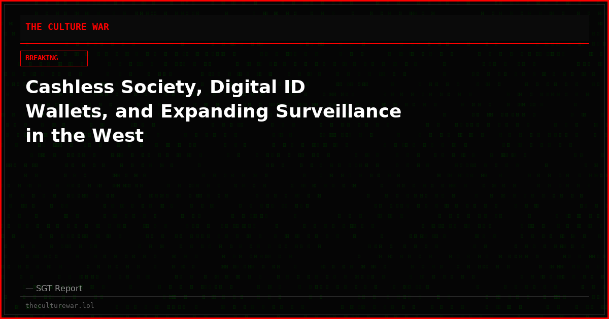 Cashless Society, Digital ID Wallets, and Expanding Surveillance in the West