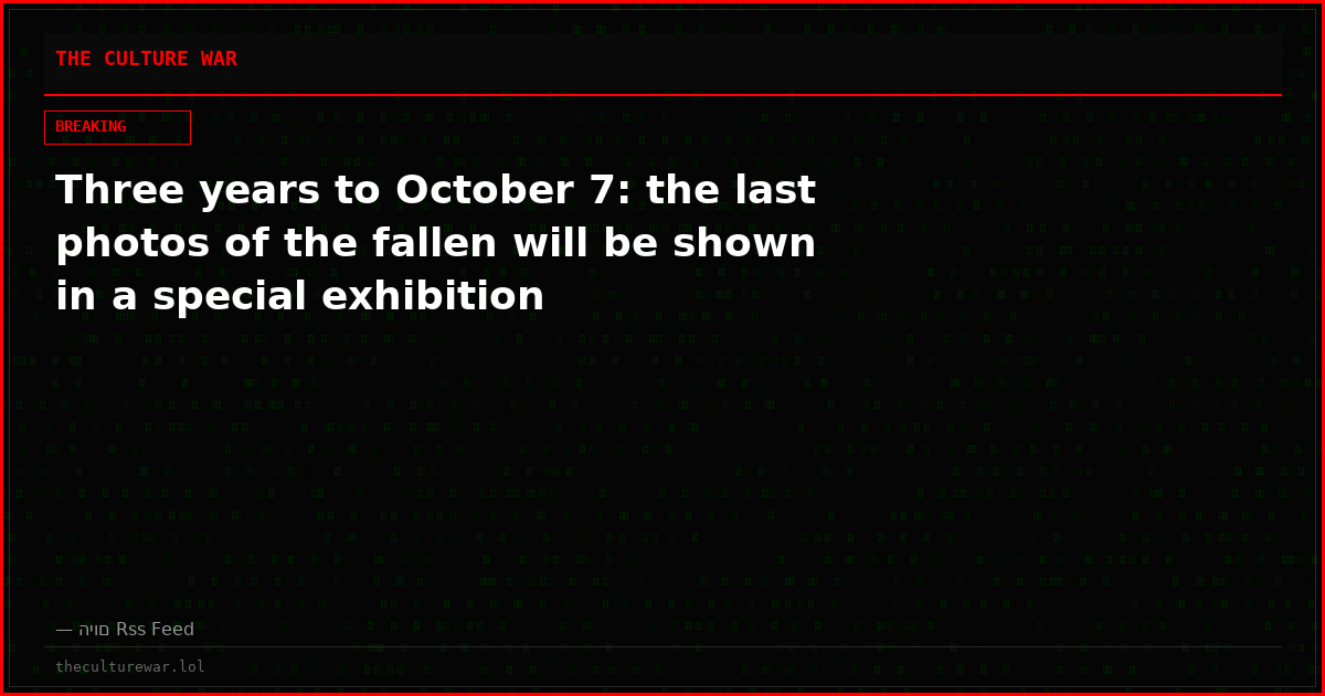 Three years to October 7: the last photos of the fallen will be shown in a special exhibition