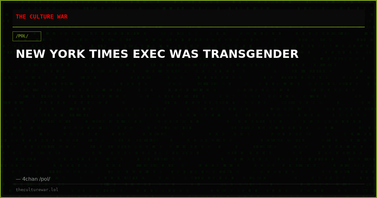 NEW YORK TIMES EXEC WAS TRANSGENDER