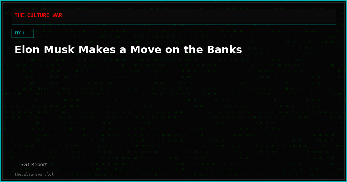 Elon Musk Makes a Move on the Banks