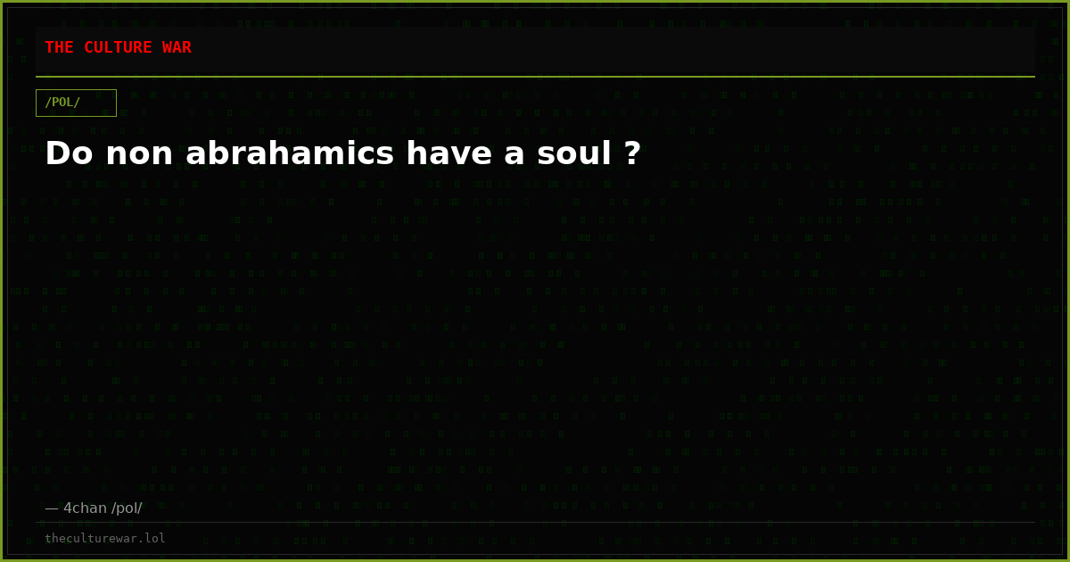 Do non abrahamics have a soul ?
