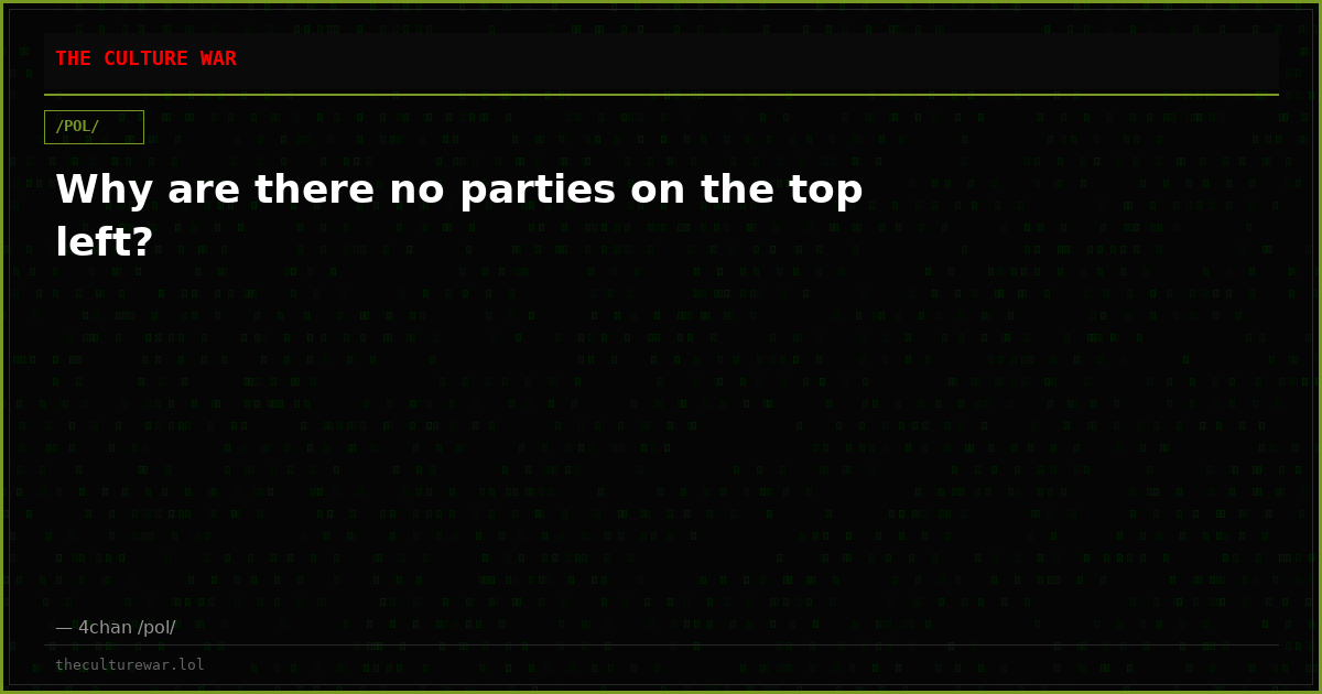 Why are there no parties on the top left?