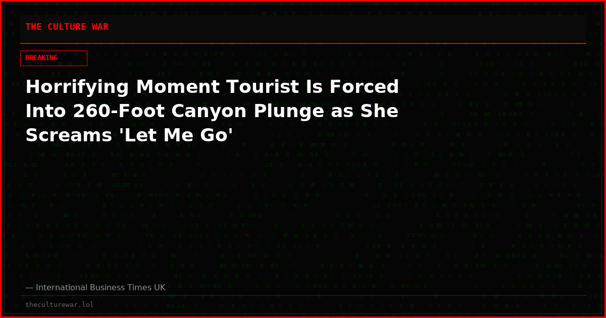 Horrifying Moment Tourist Is Forced Into 260-Foot Canyon Plunge as She Screams 'Let Me Go'