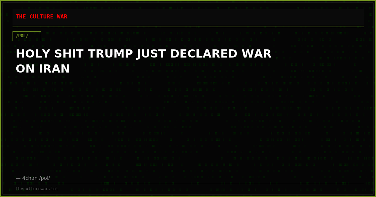HOLY SHIT TRUMP JUST DECLARED WAR ON IRAN