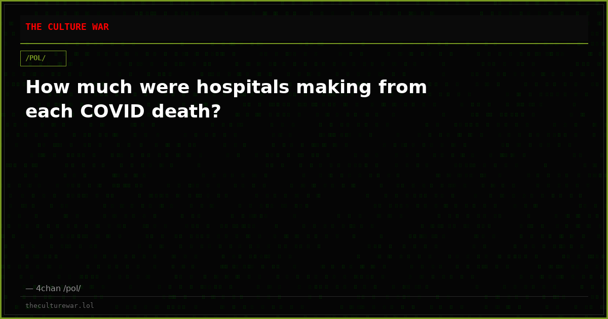 How much were hospitals making from each COVID death?