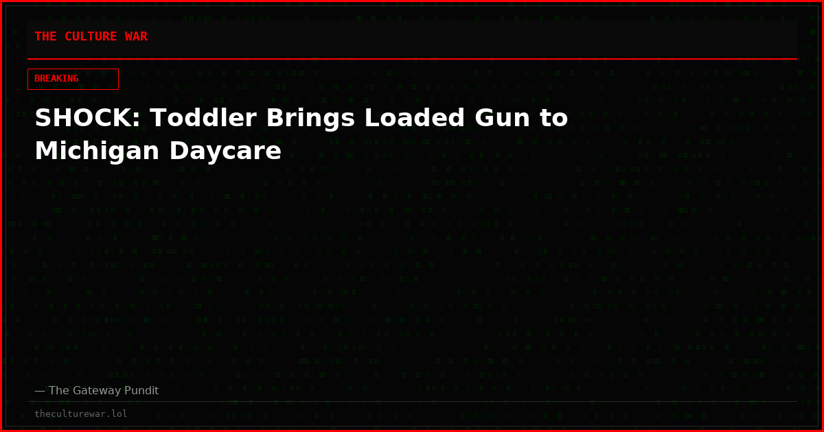 SHOCK: Toddler Brings Loaded Gun to Michigan Daycare