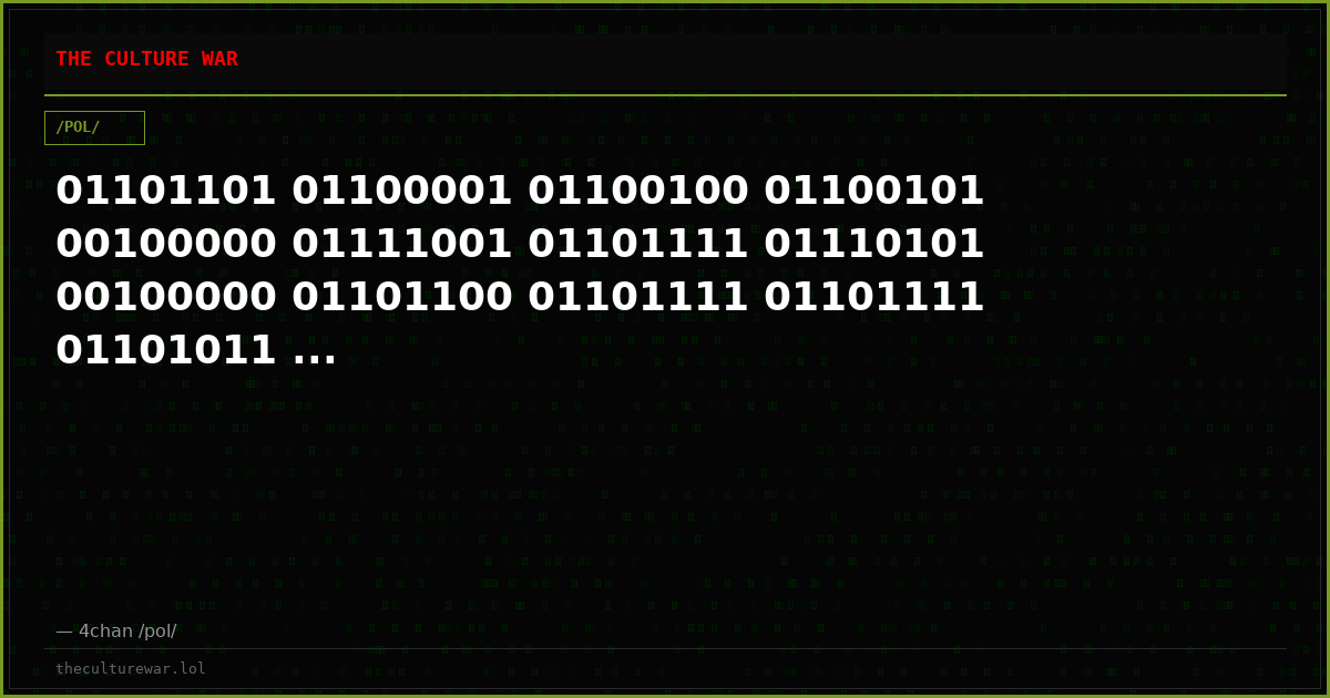 01101101 01100001 01100100 01100101 00100000 01111001 01101111 01110101 00100000 01101100 01101111 01101111 01101011 ...