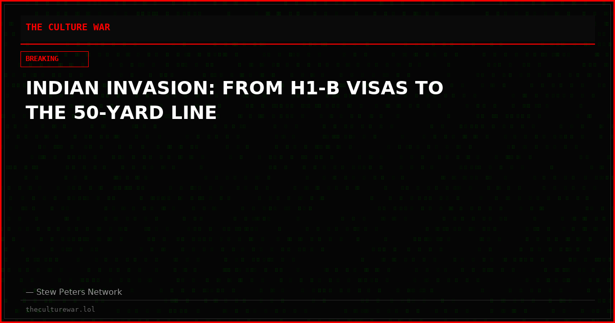 INDIAN INVASION: FROM H1-B VISAS TO THE 50-YARD LINE