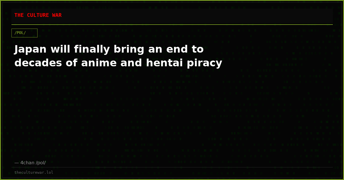 Japan will finally bring an end to decades of anime and hentai piracy