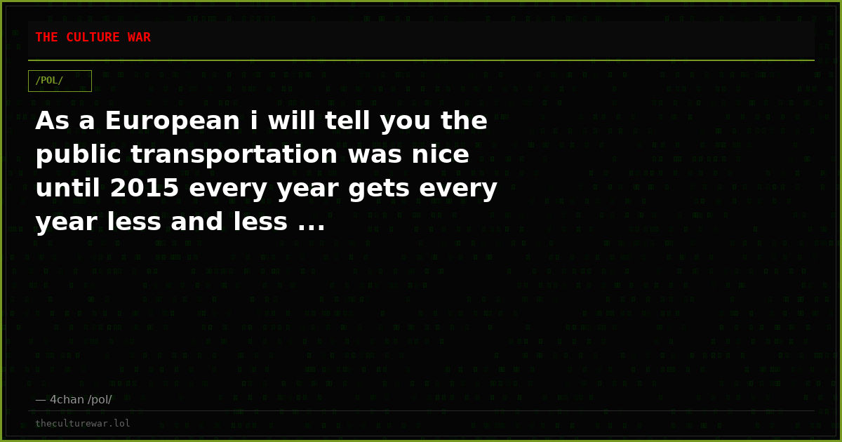 As a European i will tell you the public transportation was nice until 2015 every year gets every year less and less ...