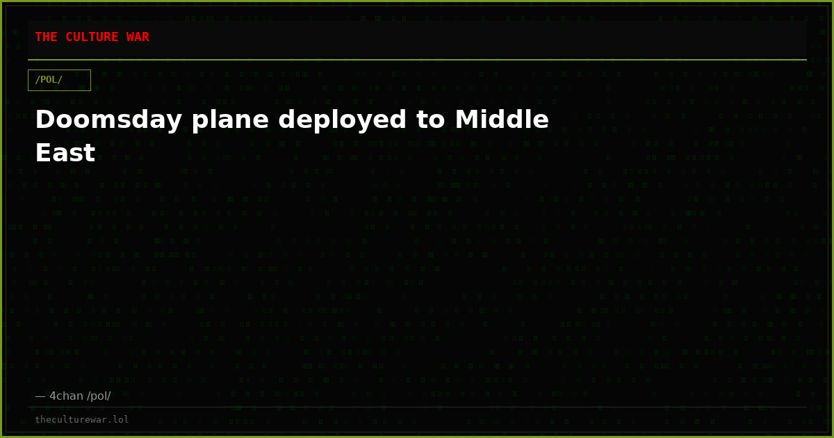 Doomsday plane deployed to Middle East