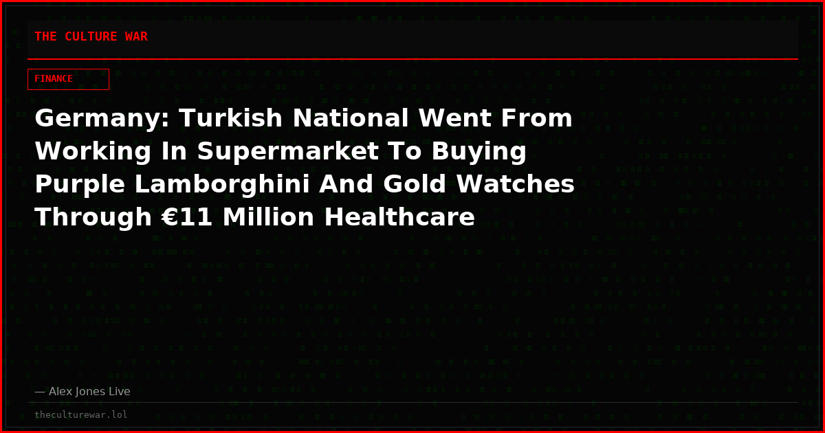 Germany: Turkish National Went From Working In Supermarket To Buying Purple Lamborghini And Gold Watches Through €11 Million Healthcare Fraud Scheme
