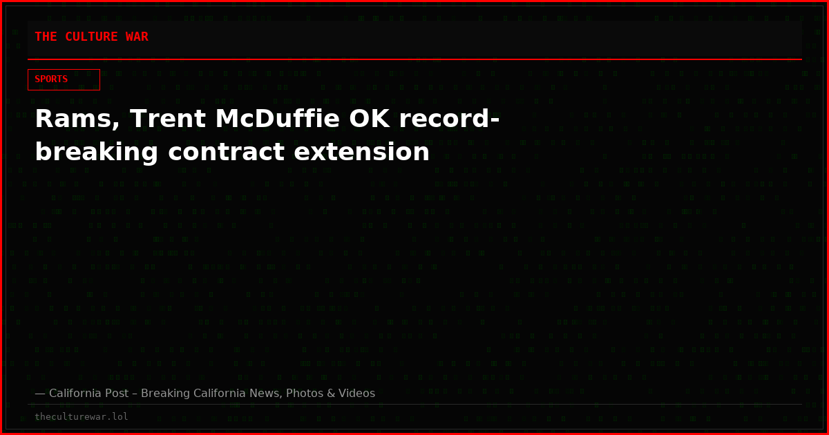Rams, Trent McDuffie OK record-breaking contract extension