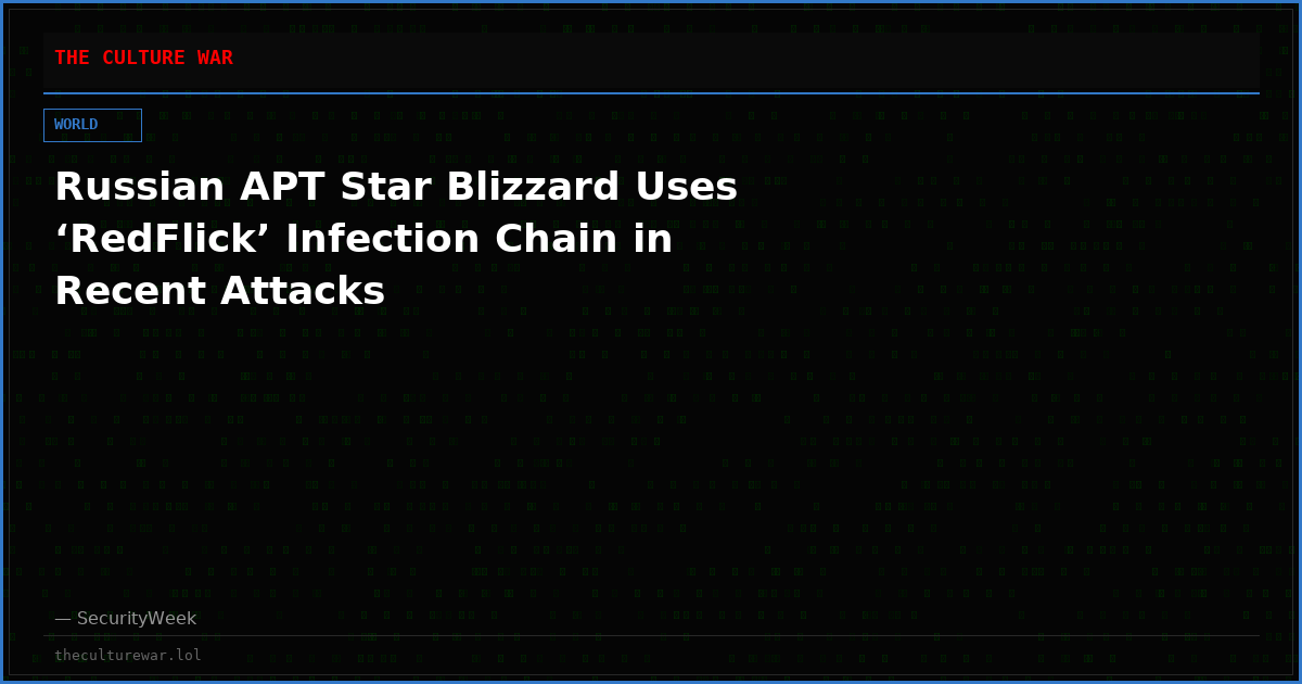 Russian APT Star Blizzard Uses ‘RedFlick’ Infection Chain in Recent Attacks
