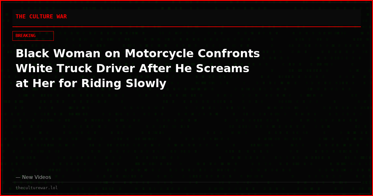 Black Woman on Motorcycle Confronts White Truck Driver After He Screams at Her for Riding Slowly