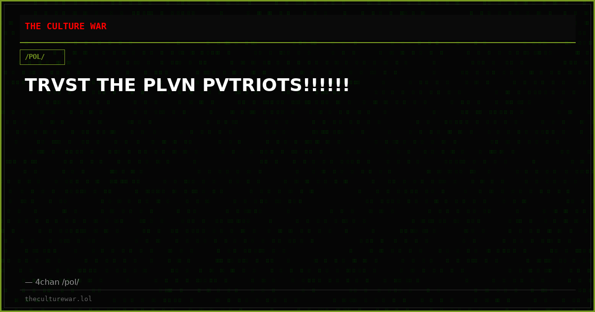 TRVST THE PLVN PVTRIOTS!!!!!!