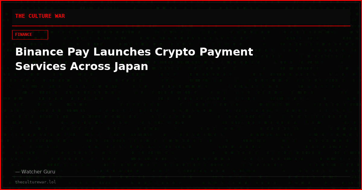 Binance Pay Launches Crypto Payment Services Across Japan