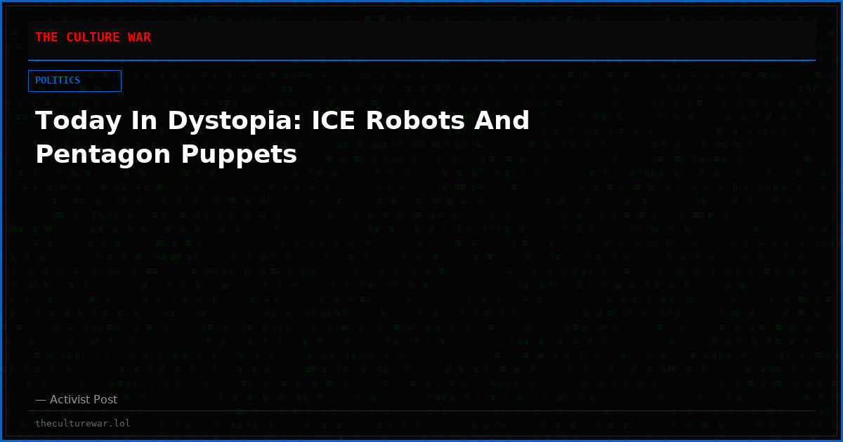 Today In Dystopia: ICE Robots And Pentagon Puppets