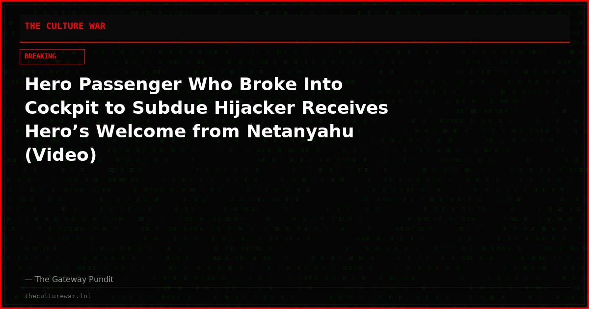 Hero Passenger Who Broke Into Cockpit to Subdue Hijacker Receives Hero’s Welcome from Netanyahu (Video)