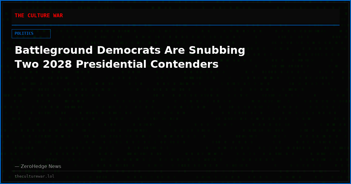 Battleground Democrats Are Snubbing Two 2028 Presidential Contenders