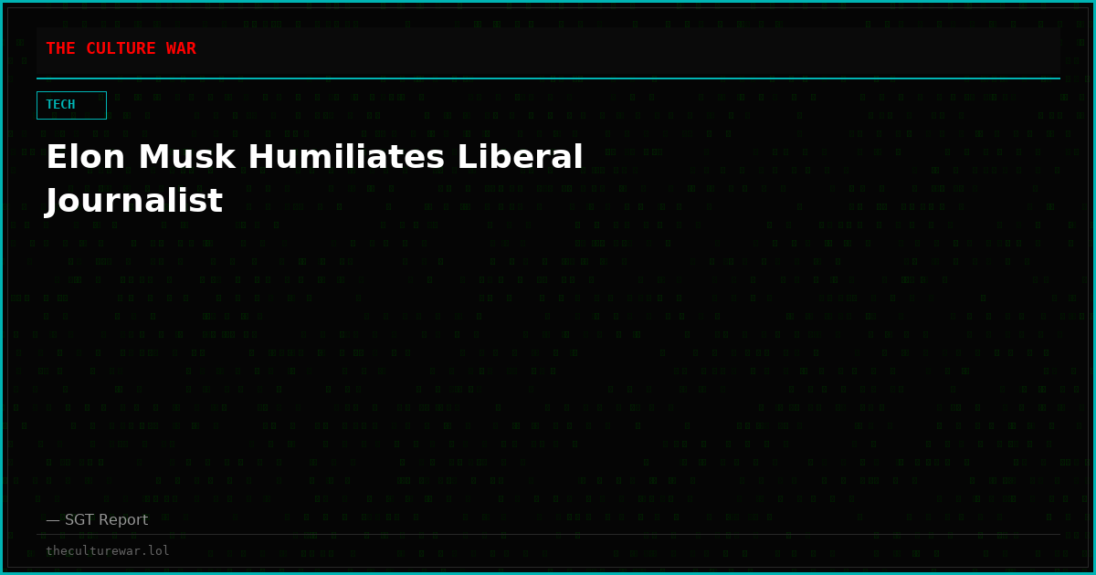 Elon Musk Humiliates Liberal Journalist