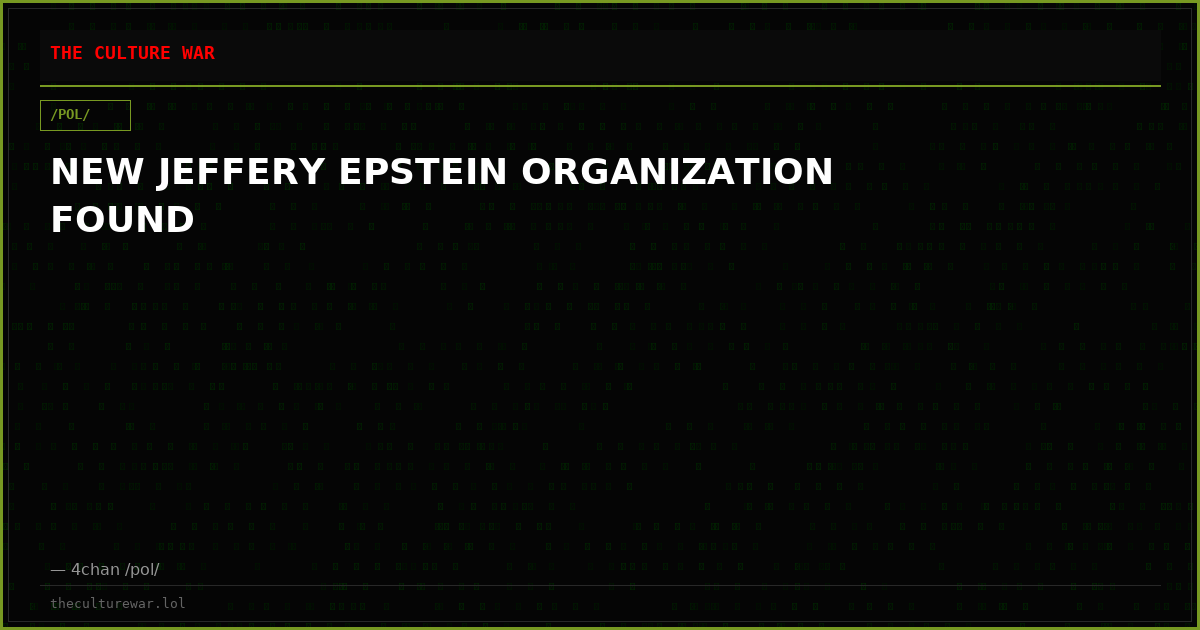 NEW JEFFERY EPSTEIN ORGANIZATION FOUND