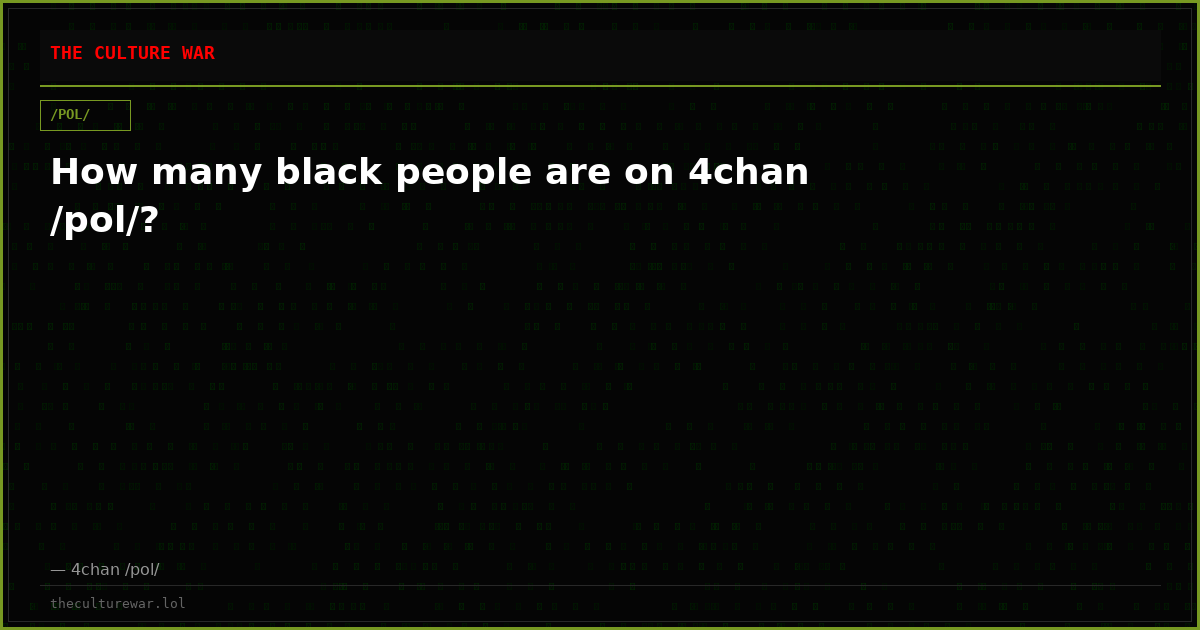 How many black people are on 4chan /pol/?