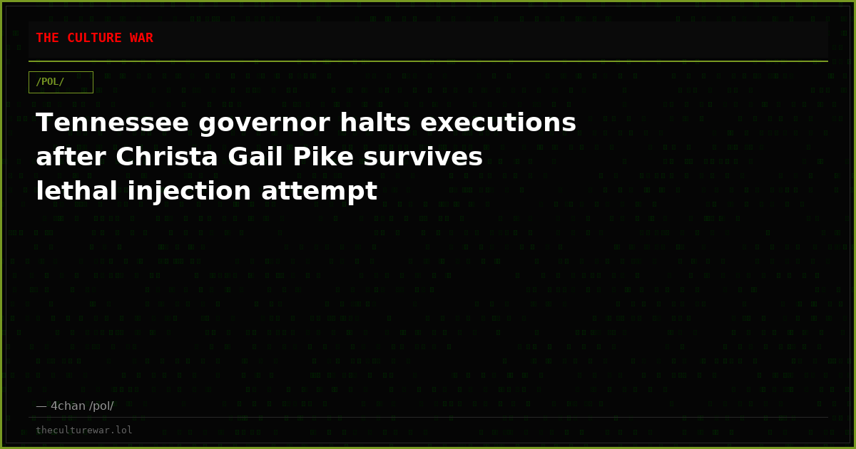 Tennessee governor halts executions after Christa Gail Pike survives lethal injection attempt