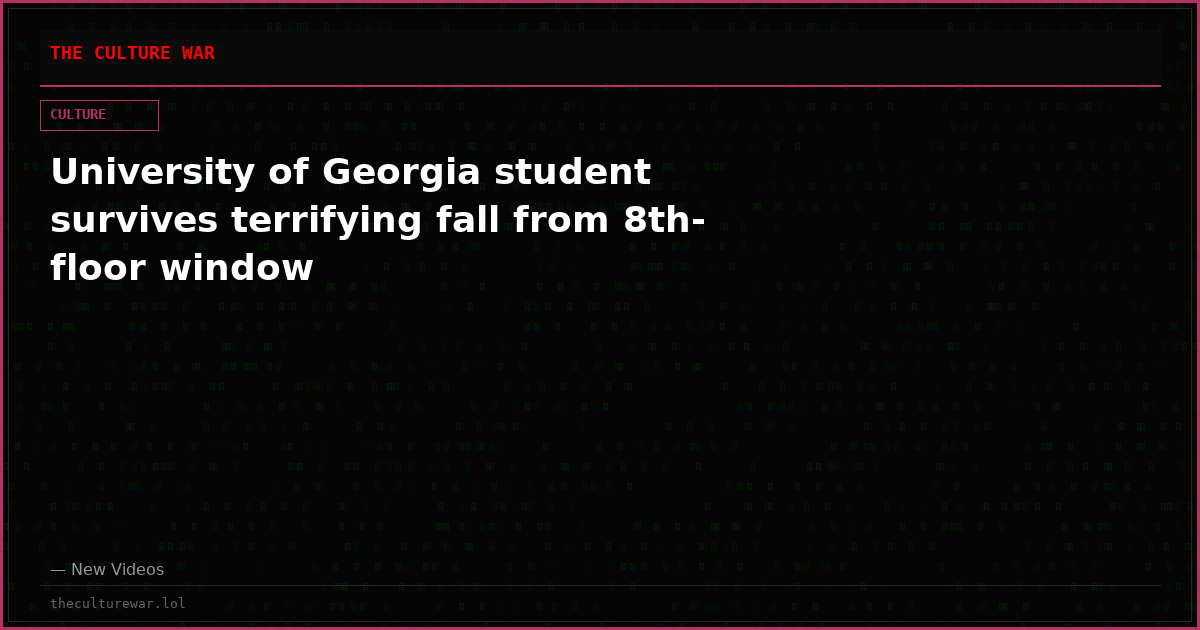 University of Georgia student survives terrifying fall from 8th-floor window