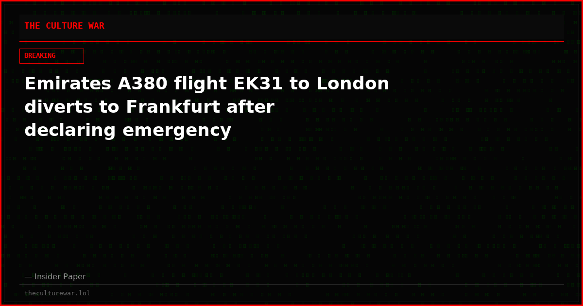 Emirates A380 flight EK31 to London diverts to Frankfurt after declaring emergency