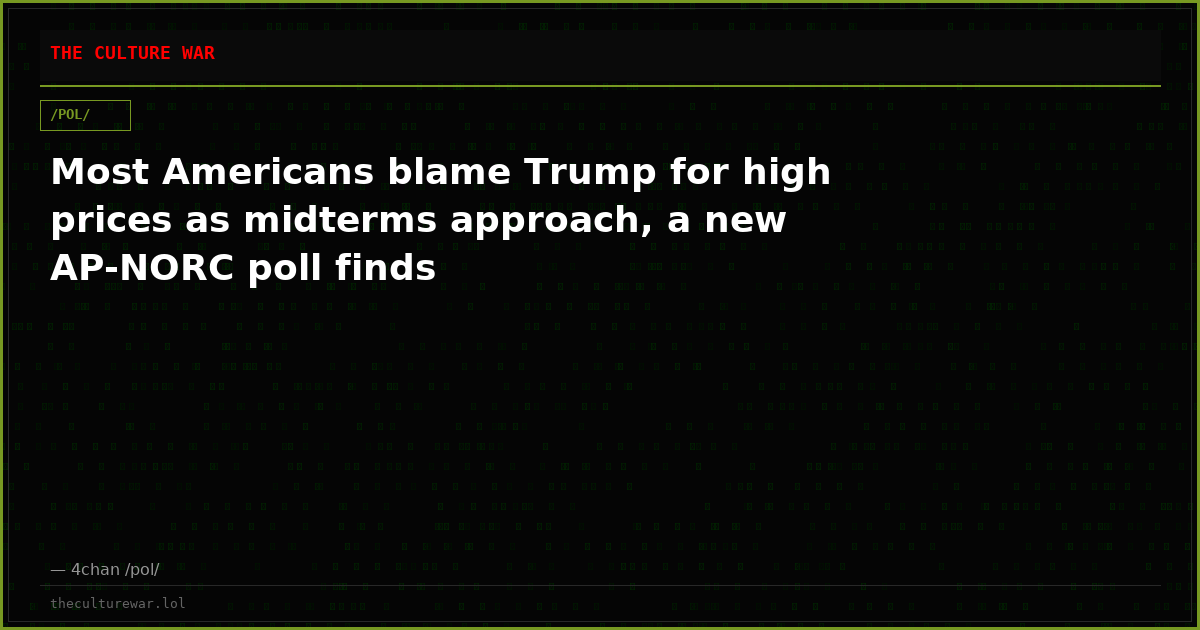 Most Americans blame Trump for high prices as midterms approach, a new AP-NORC poll finds