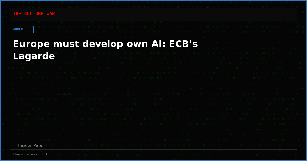 Europe must develop own AI: ECB’s Lagarde