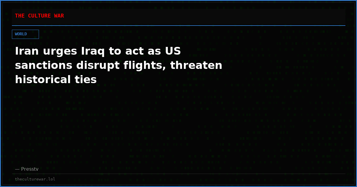 Iran urges Iraq to act as US sanctions disrupt flights, threaten historical ties