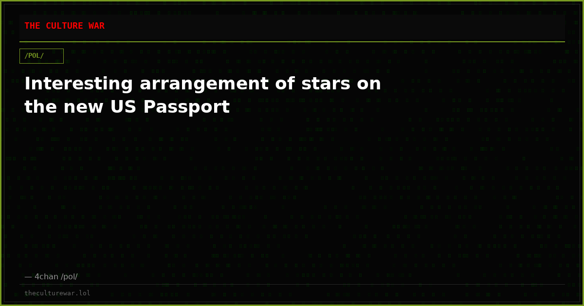 Interesting arrangement of stars on the new US Passport