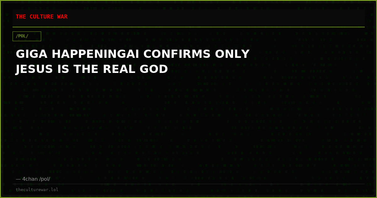 GIGA HAPPENINGAI CONFIRMS ONLY JESUS IS THE REAL GOD